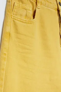 جین شلوار جین مام جین زنانه زرد استرادیواریوس Stradivarius (ساخت اسپانیا)
