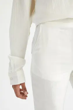 شلوار نخی راسته جیب دار زنانه دفاکتو DeFacto (ساخت ترکیه)