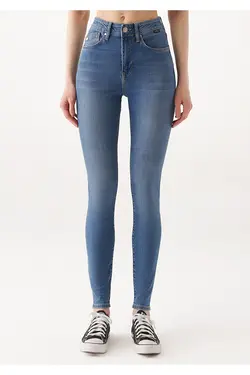 شلوار جین آبی نفتی جذب جیب دار زنانه ماوی Mavi (ساخت ترکیه)