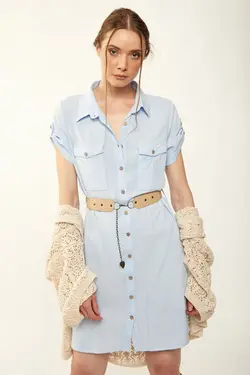 تونیک دو جیبی کمربند زنانه بیگ دارت BigDart (ساخت ترکیه)