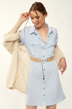 تونیک دو جیبی کمربند زنانه بیگ دارت BigDart (ساخت ترکیه)