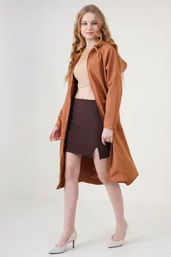 ترنچ بدون آستر کلاه دار زنانه بیگ دارت BigDart (ساخت ترکیه)