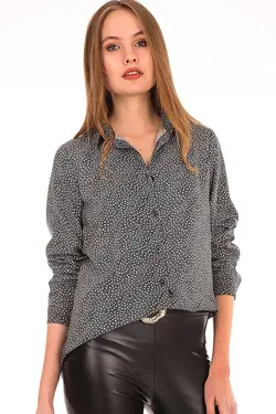 شومیز زنانه طرح دار دکمه ای بیگ دارت BigDart (ساخت ترکیه)