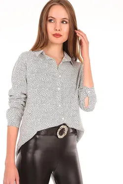 شومیز زنانه طرح دار دکمه ای بیگ دارت BigDart (ساخت ترکیه)