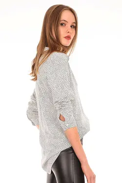 شومیز زنانه طرح دار دکمه ای بیگ دارت BigDart (ساخت ترکیه)