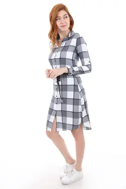 تونیک زنانه طرح دار چهارخانه ای بیگ دارت BigDart (ساخت ترکیه)