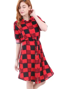 تونیک زنانه طرح دار چهارخانه ای بیگ دارت BigDart (ساخت ترکیه)