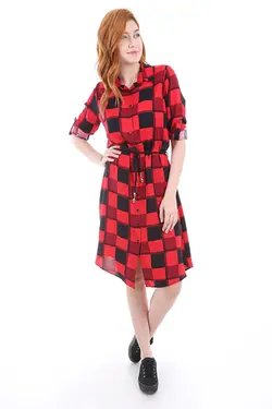 تونیک زنانه طرح دار چهارخانه ای بیگ دارت BigDart (ساخت ترکیه)