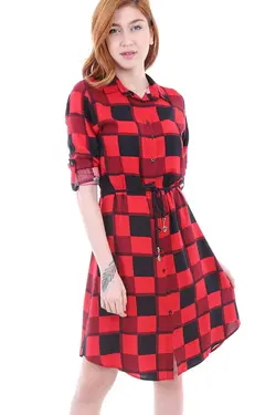 تونیک زنانه طرح دار چهارخانه ای بیگ دارت BigDart (ساخت ترکیه)