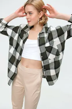 پیراهن چهارخانه دار نازک زنانه بیگ دارت BigDart (ساخت ترکیه)