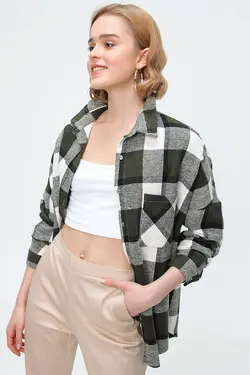 پیراهن چهارخانه دار نازک زنانه بیگ دارت BigDart (ساخت ترکیه)