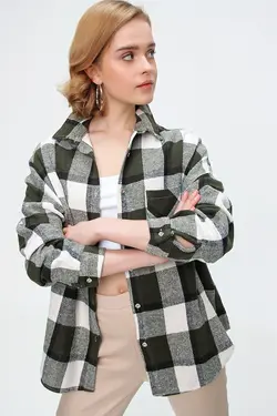 پیراهن چهارخانه دار نازک زنانه بیگ دارت BigDart (ساخت ترکیه)