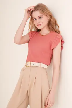 بلوز بافتنی آستین فرفری زنانه بیگ دارت BigDart (ساخت ترکیه)