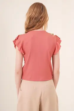 بلوز بافتنی آستین فرفری زنانه بیگ دارت BigDart (ساخت ترکیه)