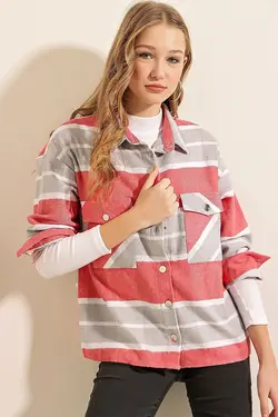 پیراهن دو جیب طرح دار چهارخانه بیگ دارت BigDart (ساخت ترکیه)