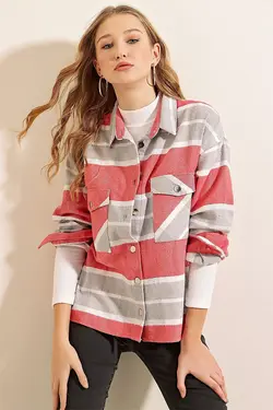 پیراهن دو جیب طرح دار چهارخانه بیگ دارت BigDart (ساخت ترکیه)