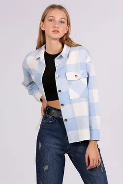 پیراهن دو جیب طرح دار چهارخانه بیگ دارت BigDart (ساخت ترکیه)