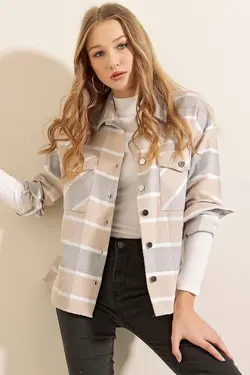 پیراهن دو جیب طرح دار چهارخانه بیگ دارت BigDart (ساخت ترکیه)