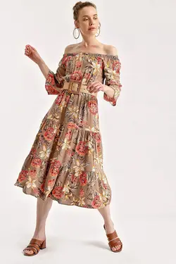 تونیک طرح دار الاستیک شانه راسو بیگ دارت BigDart (ساخت ترکیه)