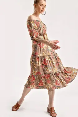 تونیک طرح دار الاستیک شانه راسو بیگ دارت BigDart (ساخت ترکیه)