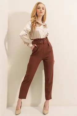 شلوار کمربند دار زنانه اسلیم فیت بیگ دارت BigDart (ساخت ترکیه)