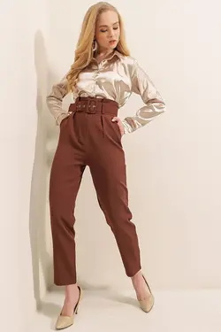 شلوار کمربند دار زنانه اسلیم فیت بیگ دارت BigDart (ساخت ترکیه)