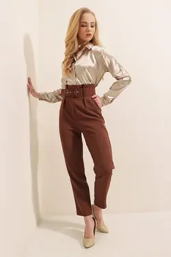 شلوار کمربند دار زنانه اسلیم فیت بیگ دارت BigDart (ساخت ترکیه)