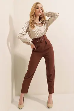 شلوار کمربند دار زنانه اسلیم فیت بیگ دارت BigDart (ساخت ترکیه)