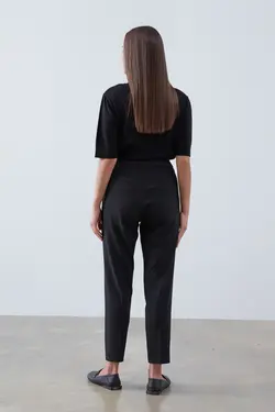 شلوار مشکی راسته کلاسیک جیب دار زنانه گاستو Gusto (ساخت ترکیه)