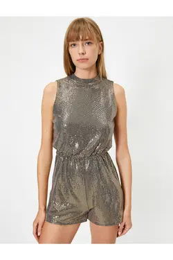 سرهمی شورتکی مجلسی پولک دار زنانه نقره ای کوتون Koton (ساخت ترکیه)