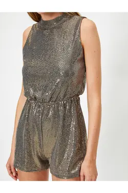 سرهمی شورتکی مجلسی پولک دار زنانه نقره ای کوتون Koton (ساخت ترکیه)