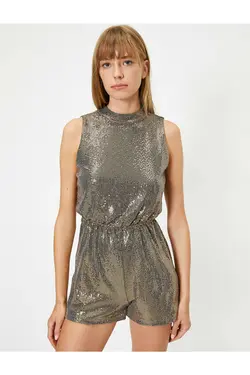 سرهمی شورتکی مجلسی پولک دار زنانه نقره ای کوتون Koton (ساخت ترکیه)