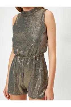 سرهمی شورتکی مجلسی پولک دار زنانه نقره ای کوتون Koton (ساخت ترکیه)