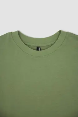 تی شرت نخی آستین خفاشی با یقه گرد زنانه  دفاکتو DeFacto (ساخت ترکیه)