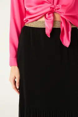 دامن بلند ابریشمی چین دار زنانه گاستو Gusto (ساخت ترکیه)