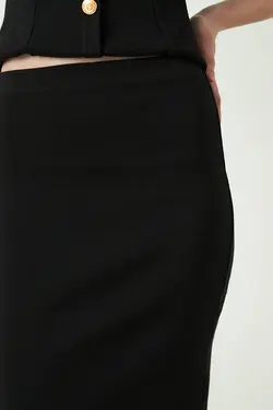 دامن راسته مشکی کوتاه مجلسی زنانه گاستو Gusto (ساخت ترکیه)