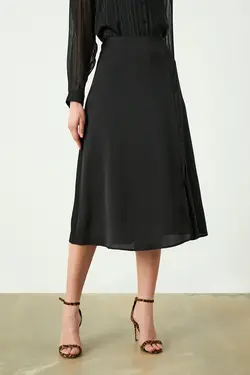 دامن بلند ساده کلوشدار ساتن زنانه گاستو Gusto (ساخت ترکیه)