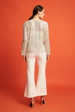 ژاکت مدل کوتاه پولک دار آستین بلند زنانه گاستو Gusto (ساخت ترکیه)