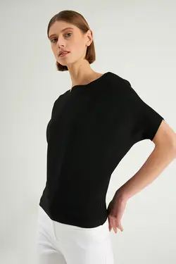 لباس بافتنی آستین کوتاه خفاشی زنانه گاستو Gusto (ساخت ترکیه)