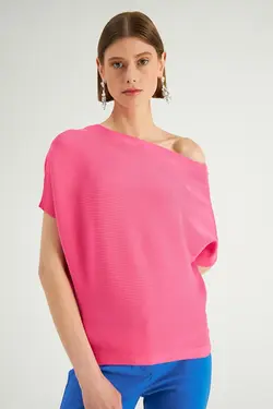 لباس بافتنی آستین کوتاه خفاشی زنانه گاستو Gusto (ساخت ترکیه)