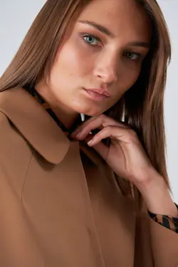 کت بلند جلو دکمه دار جیب دار آستین بلند زنانه گاستو Gusto (ساخت ترکیه)