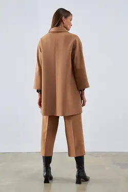 کت بلند جلو دکمه دار جیب دار آستین بلند زنانه گاستو Gusto (ساخت ترکیه)