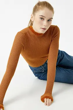 ژاکت بافتنی جذب یقه خدمه زنانه کوتون Koton (ساخت ترکیه)