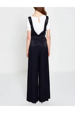 اورال مجلسی یقه V ضربدری کمربند دار طرحدار زنانه سرمه ای کوتون Koton (ساخت ترکیه)