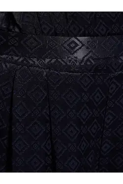 اورال مجلسی یقه V ضربدری کمربند دار طرحدار زنانه سرمه ای کوتون Koton (ساخت ترکیه)