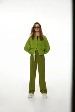 شلوار پارچه‌ای زنانه راسته پول اند بیر Pull & Bear (ساخت اسپانیا)