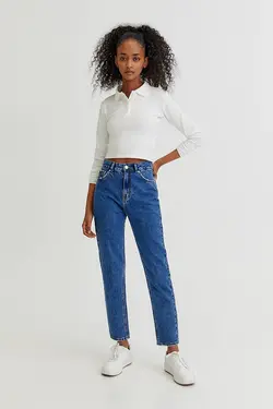 شلوار جین مام استایل فیت زنانه پول اند بیر Pull & Bear (ساخت اسپانیا)