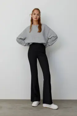 شلوار زنانه پارچه‌ای دمپا گشاد پول اند بیر Pull & Bear (ساخت اسپانیا)