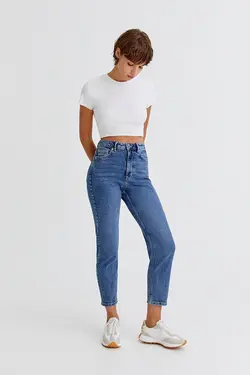شلوار جین زنانه مام استایل فیت پول اند بیر Pull & Bear (ساخت اسپانیا)