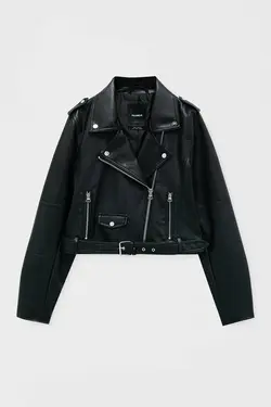 کت زنانه چرم کوتاه پول اند بیر Pull & Bear (ساخت اسپانیا)